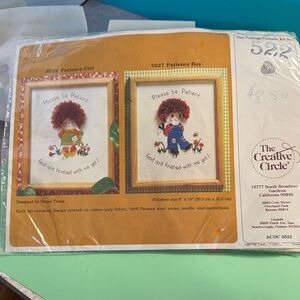 The Creative Circle Patience Girl and Boy Embroidery Kit